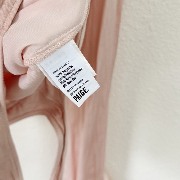 Paige Designer Light Pink Sevilla V-Neck Long Sleeve Bodysuit Women’s Size Small - Picture 12 of 13